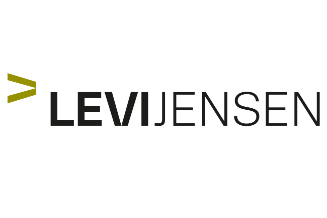 Logo til Levi Jensen ingeniørfirma designet og udviklet af Andersson og Jantzen Reklamebureau i Køge